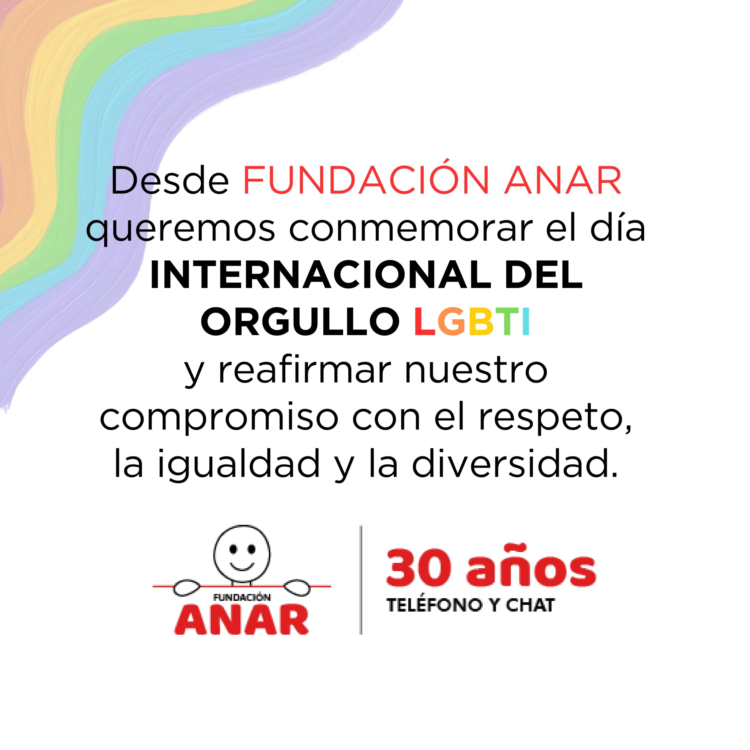 Fundación ANAR conmemora el día internacional del orgullo LGBTI